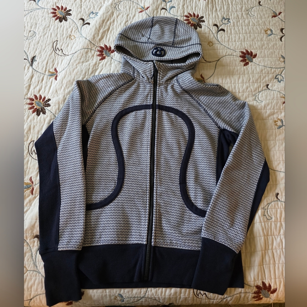 EUC Blue And White Scuba Hoodie